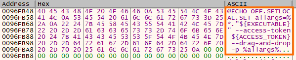 Screenshot of Batch file created by BlackCat.